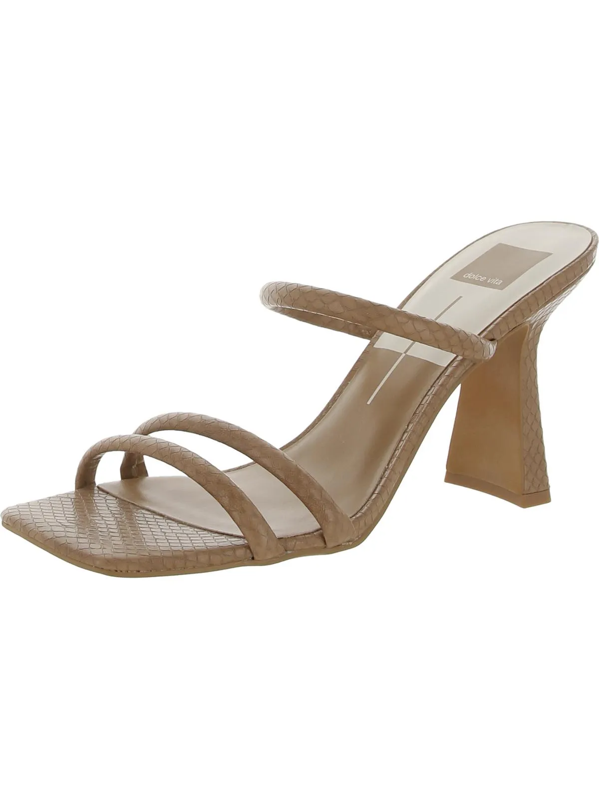 Fort Womens Faux Leather Embossed Heels