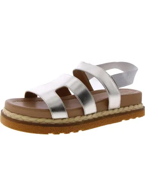 FRANKEE Womens Faux Leather Platform Slingback Sandals