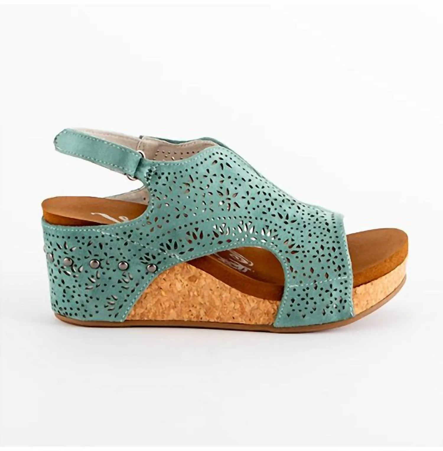Freefly Wedge Sandals In Turquoise
