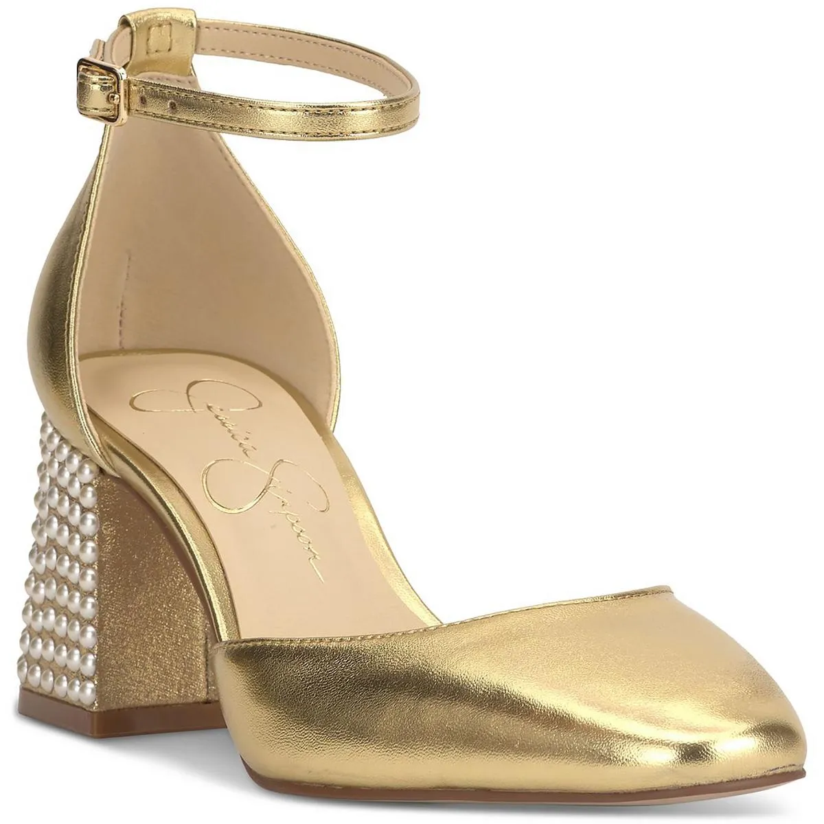 Fulian Womens Suede Embellished Ankle Strap