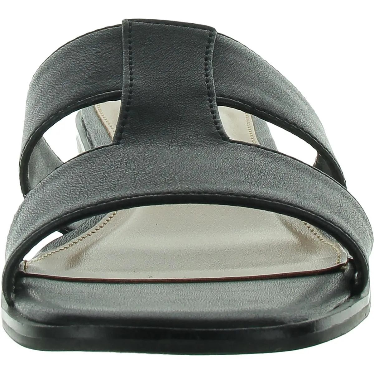 Gabbyy Womens Faux Leather Slip-On Slide Sandals
