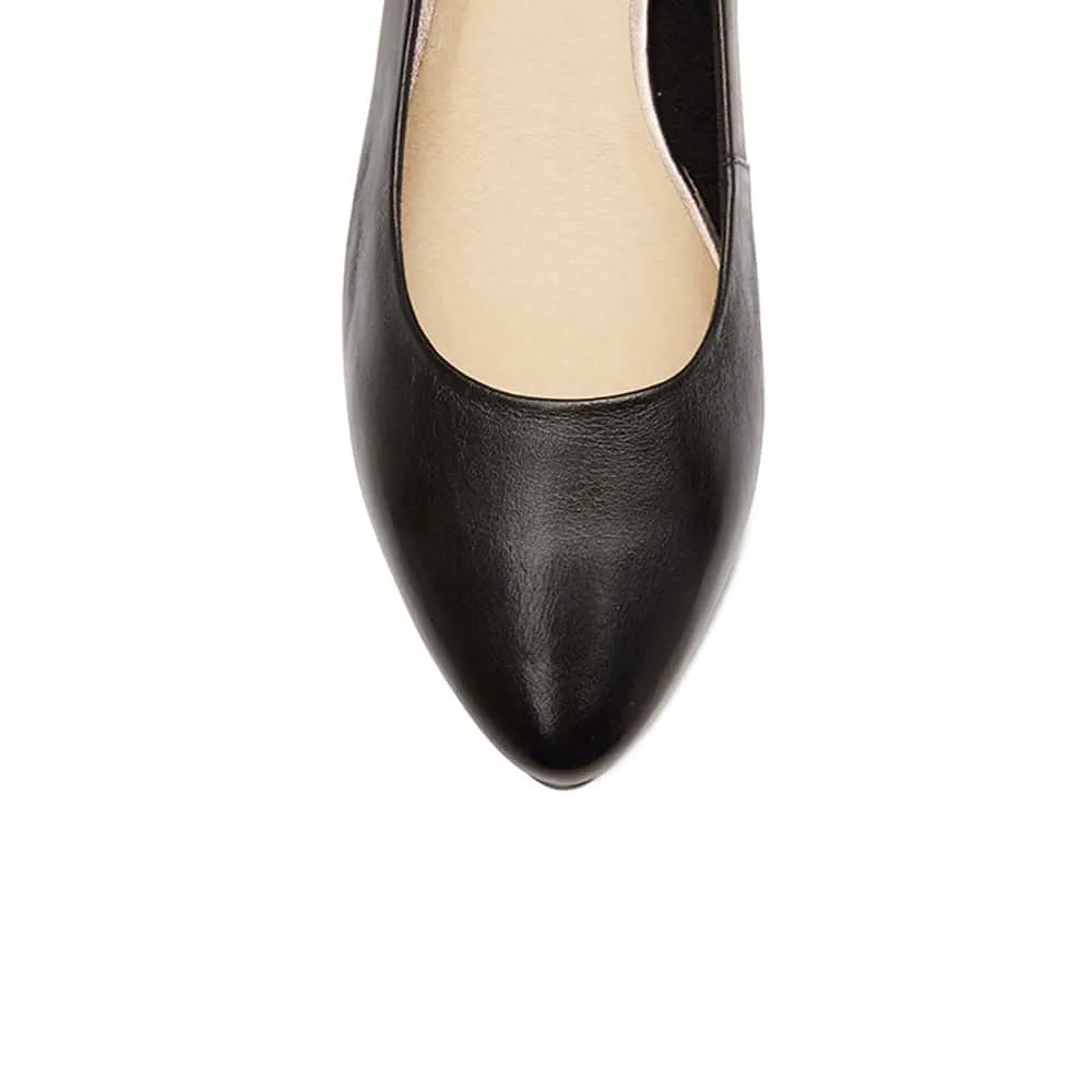 Gatto Heel in Black Leather