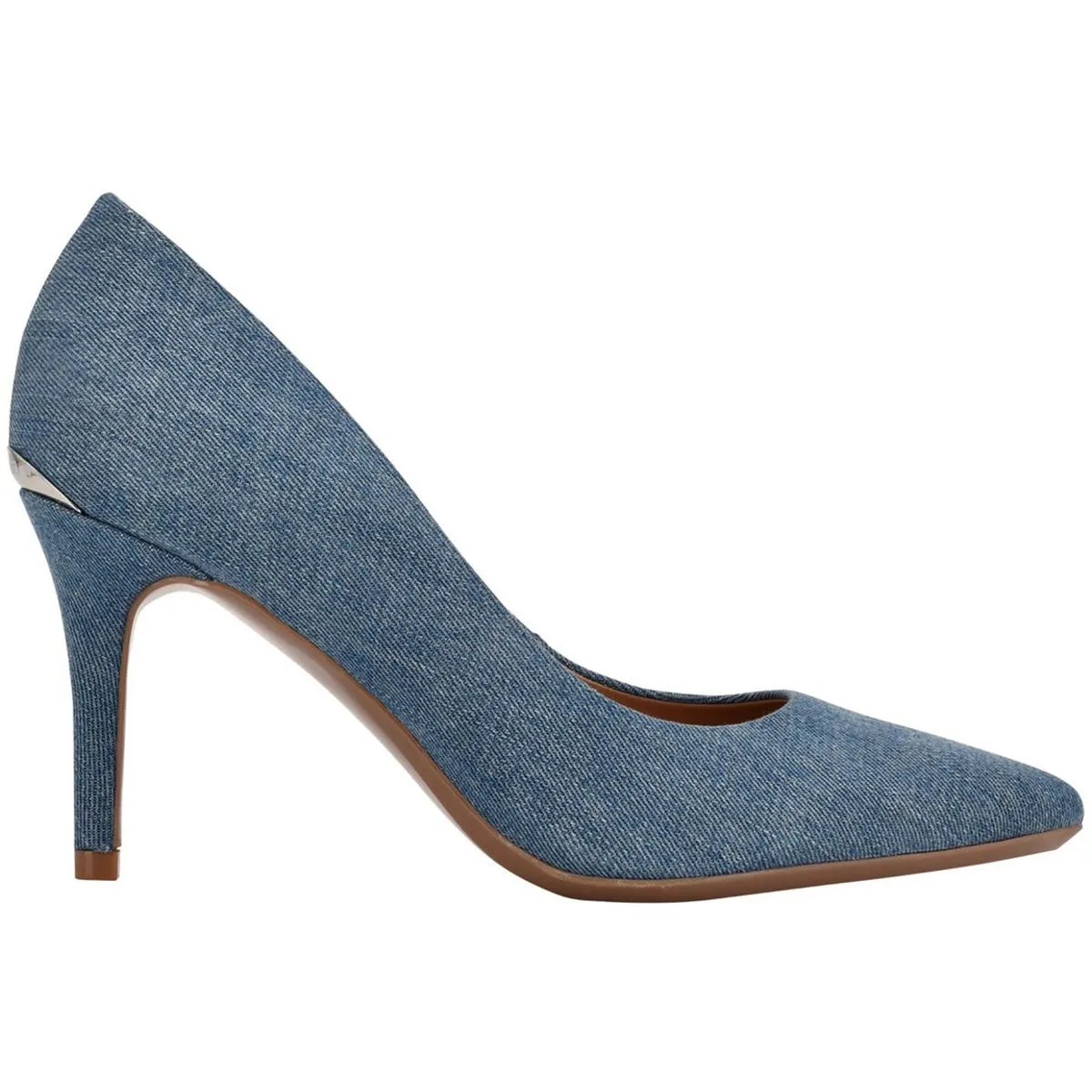 GAYLE3 Womens Cushioned Footbed Denim Pumps