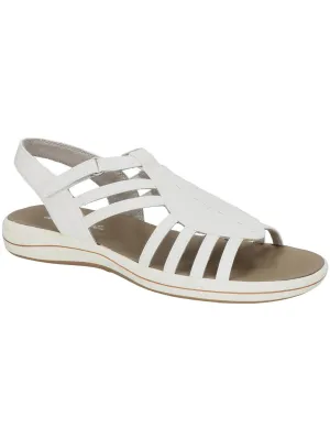 Gem Womens Faux Leather Peep-Toe Slingback Sandals
