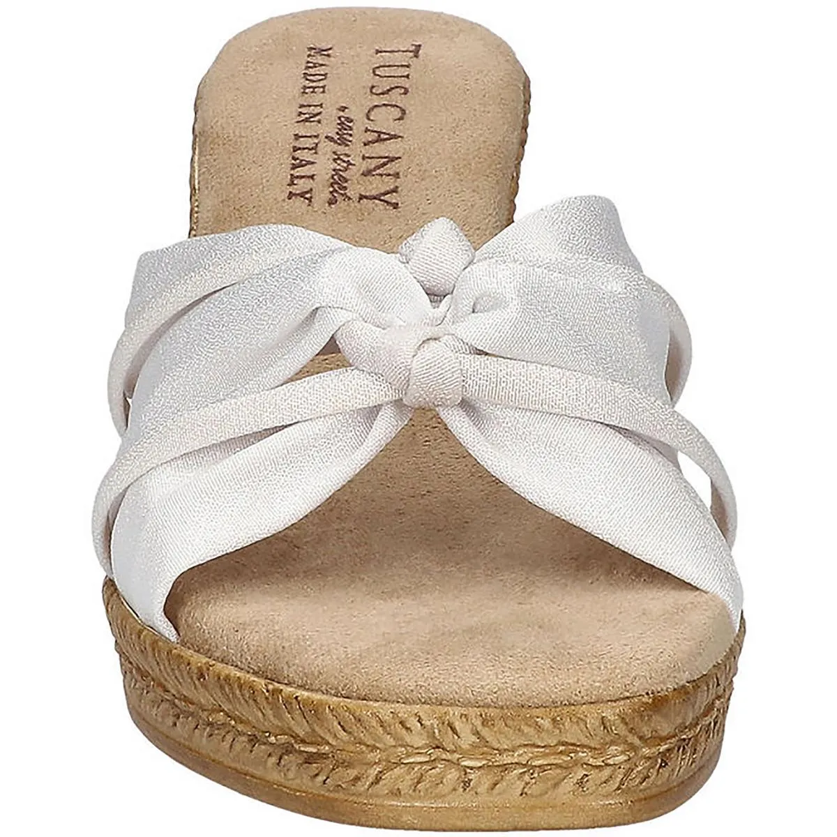 Ghita Womens Square Toe Slip On Wedge Sandals