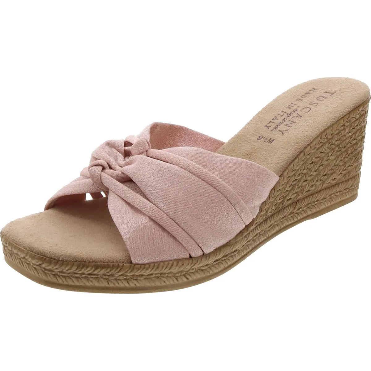 Ghita Womens Square Toe Slip On Wedge Sandals