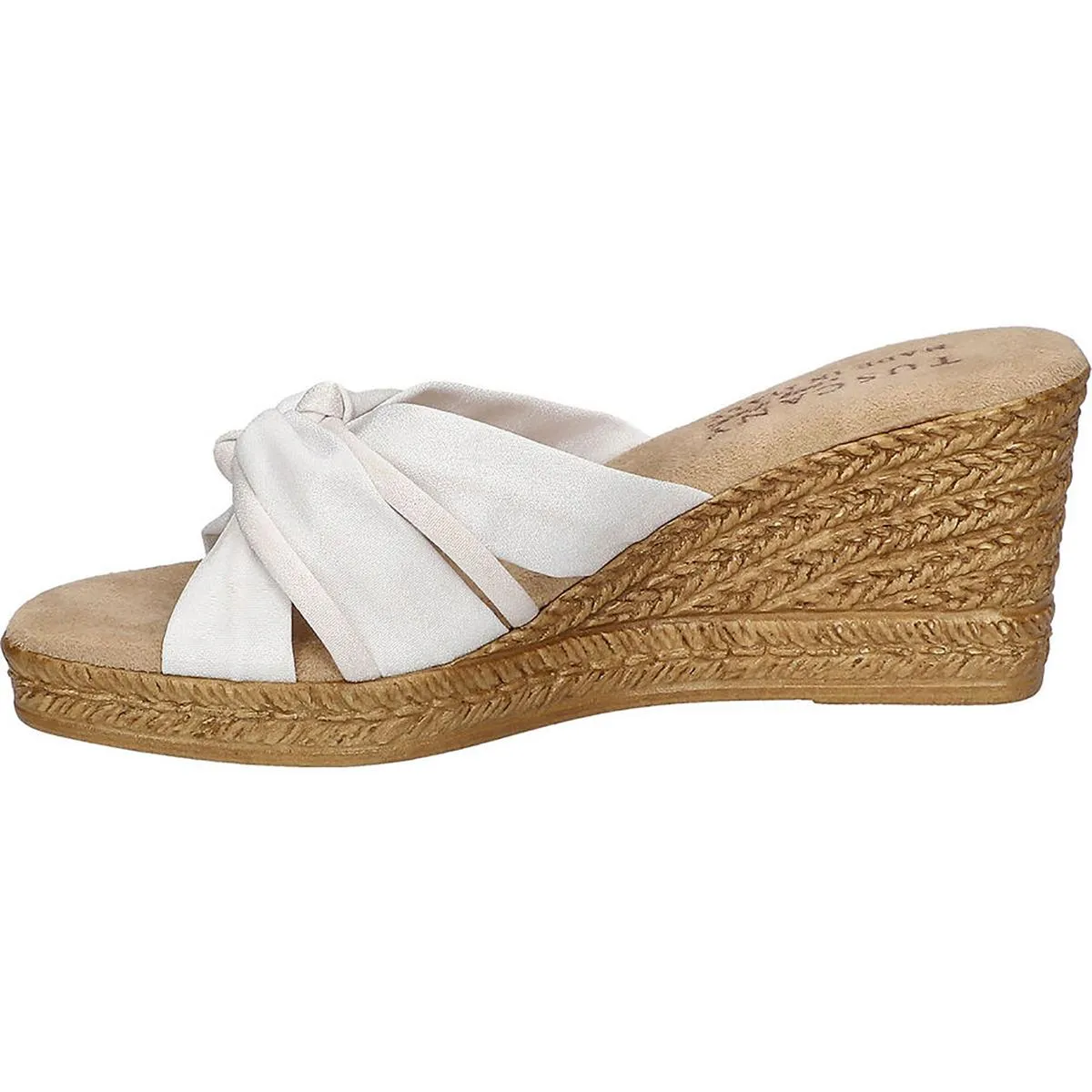 Ghita Womens Square Toe Slip On Wedge Sandals