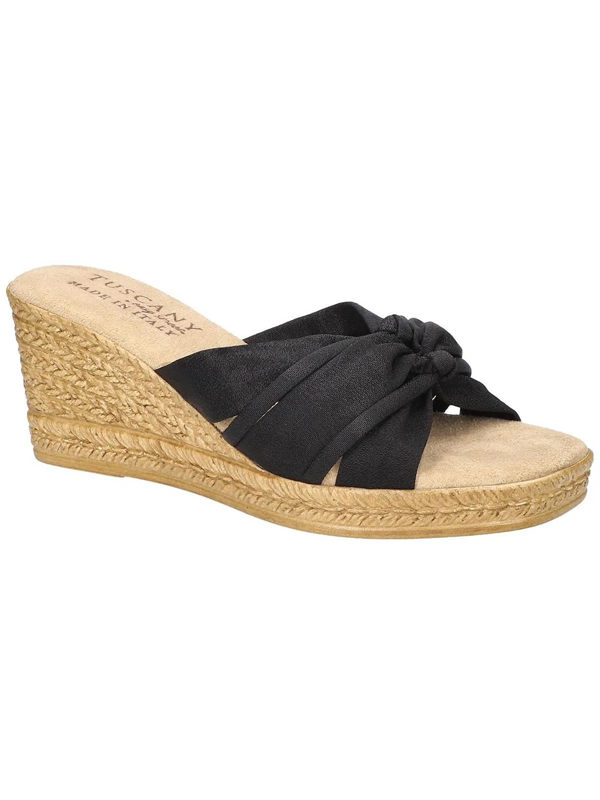 Ghita Womens Square Toe Slip On Wedge Sandals