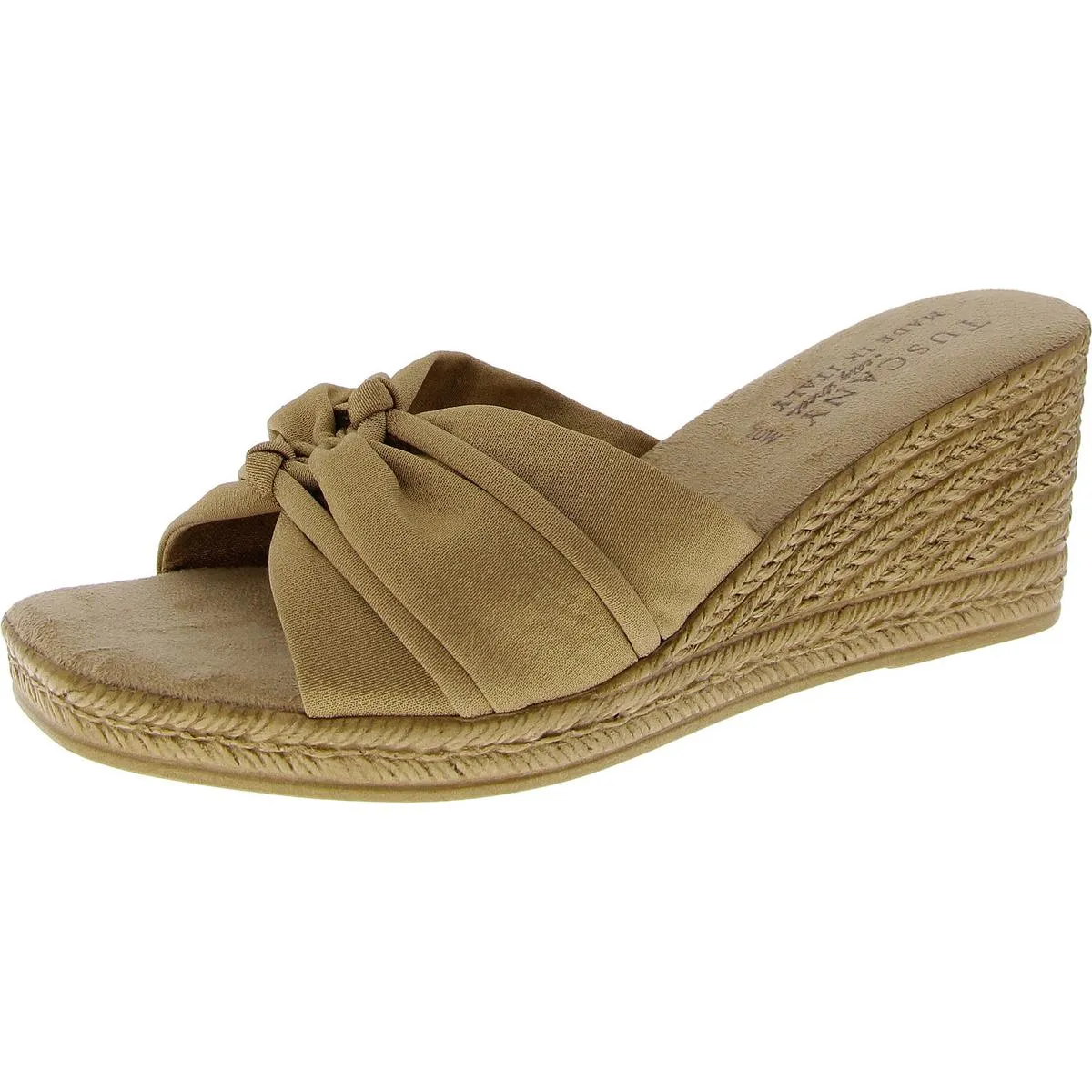 Ghita Womens Square Toe Slip On Wedge Sandals