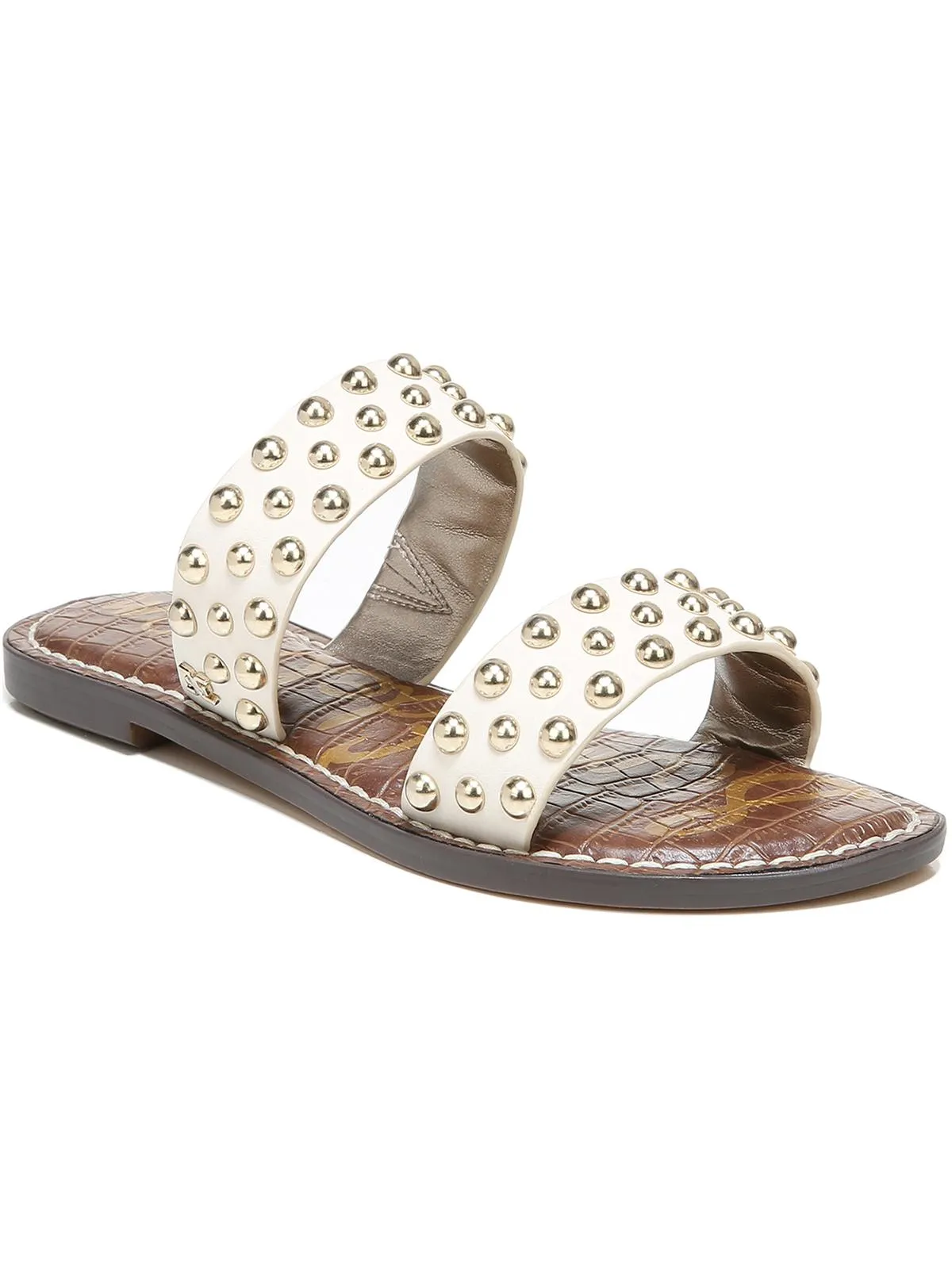 Gianetta Womens Leather Studded Slide Sandals