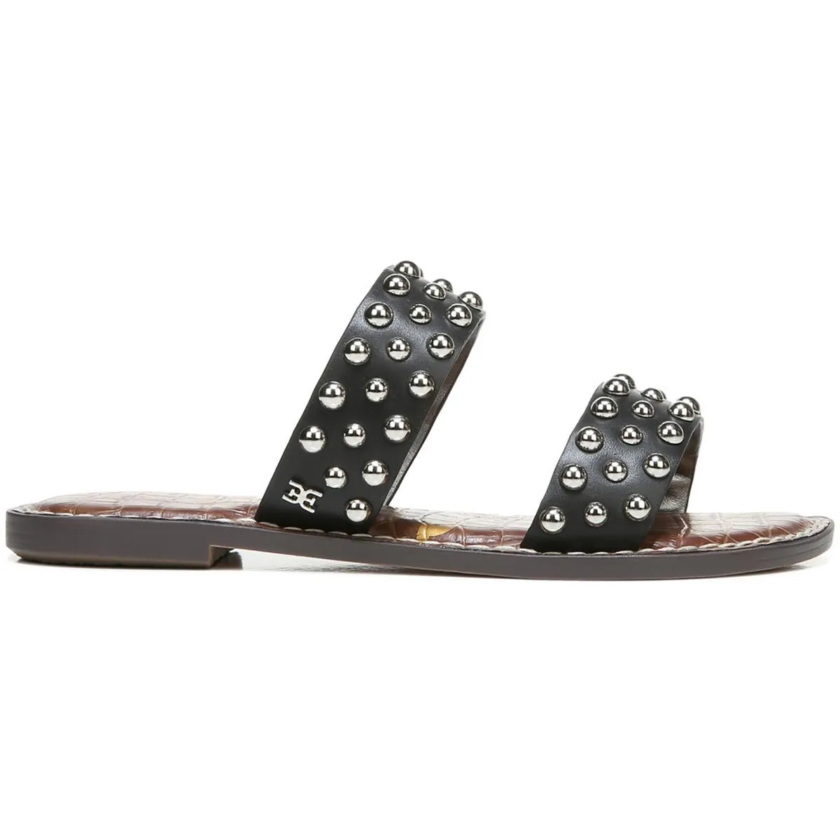 Gianetta Womens Leather Studded Slide Sandals