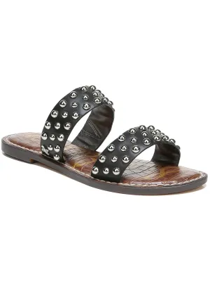 Gianetta Womens Leather Studded Slide Sandals
