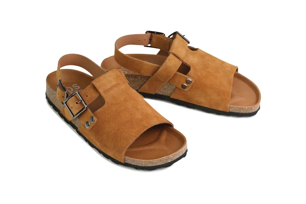 GIANN CROSSOVER STRAP SANDALS LEATHER