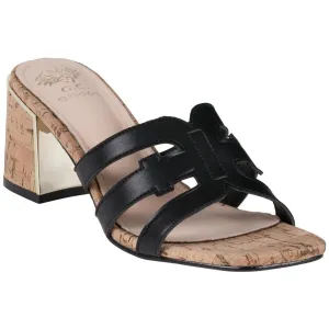 Gianna  Womens Cork Faux Leather Block Heels