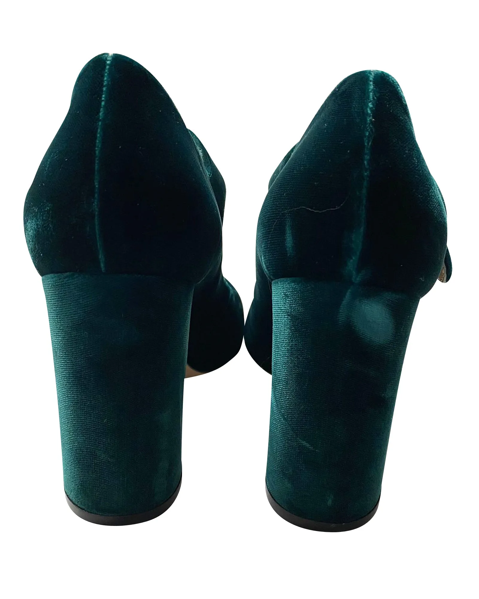 Gianvito Rosi Lorraine Mary Jane Pumps in Green Velvet