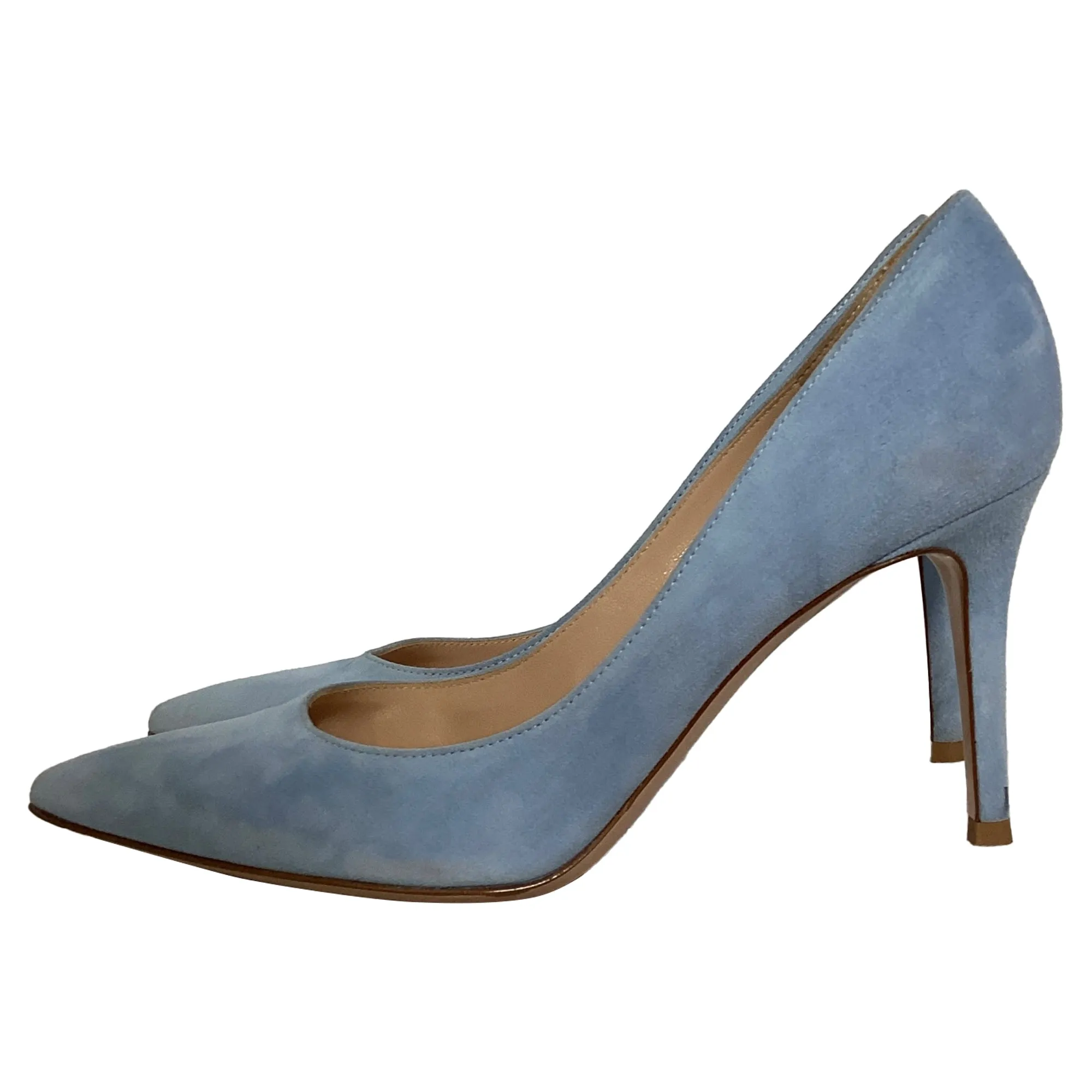 Gianvito Rossi Gianvito Pointed Pumps in Blue Suede