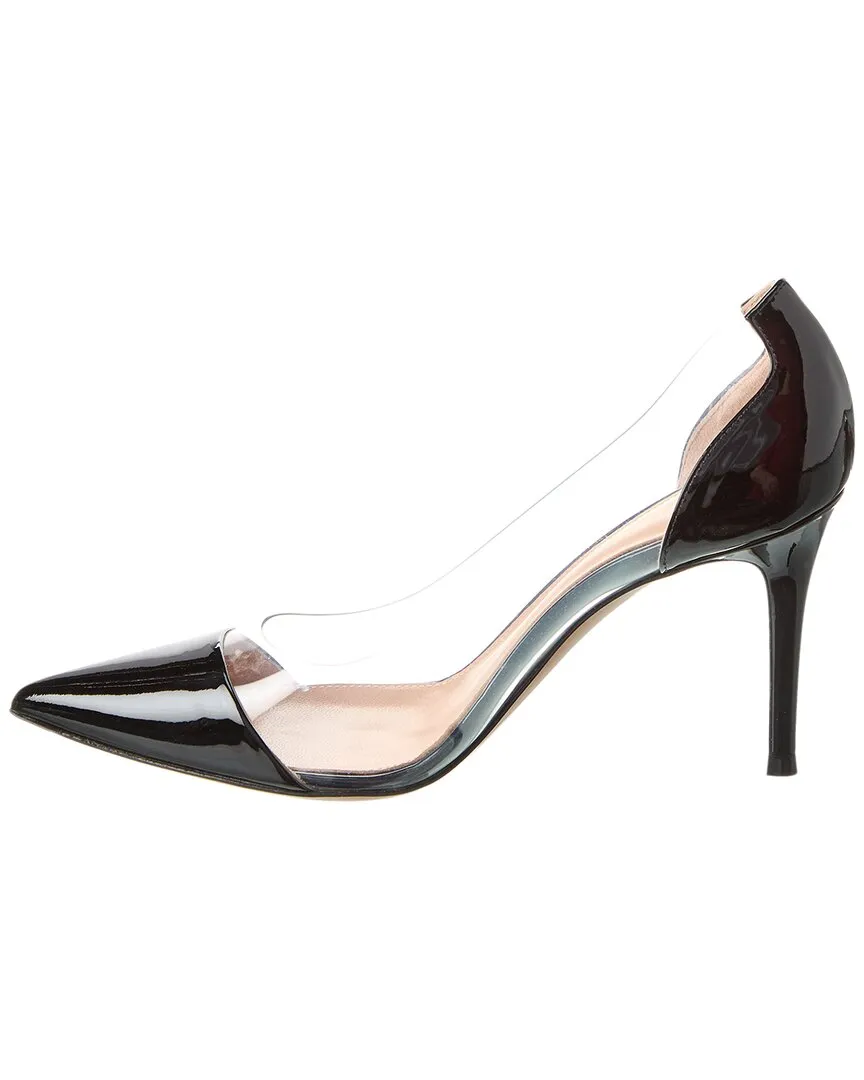 Gianvito Rossi Plexi 85 Patent & Vinyl Pump