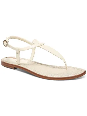 Gigi Womens Embossed Metallic Thong Sandals
