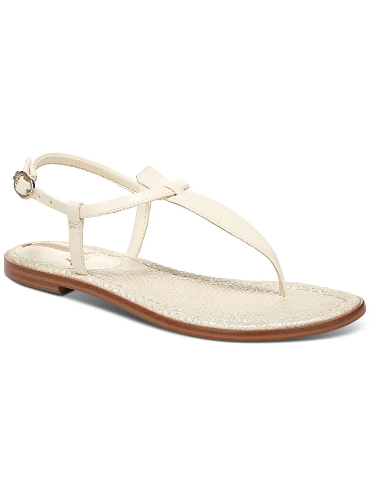 Gigi Womens Embossed Metallic Thong Sandals