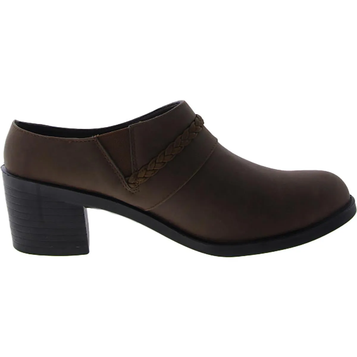 Gilly Womens Faux Leather Block Heel Mules