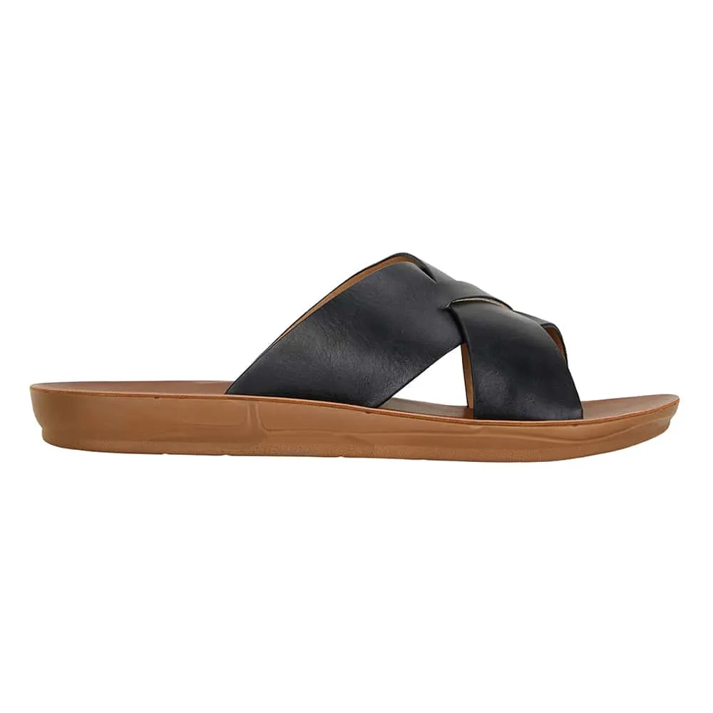 Gizmo Sandal in Black Smooth