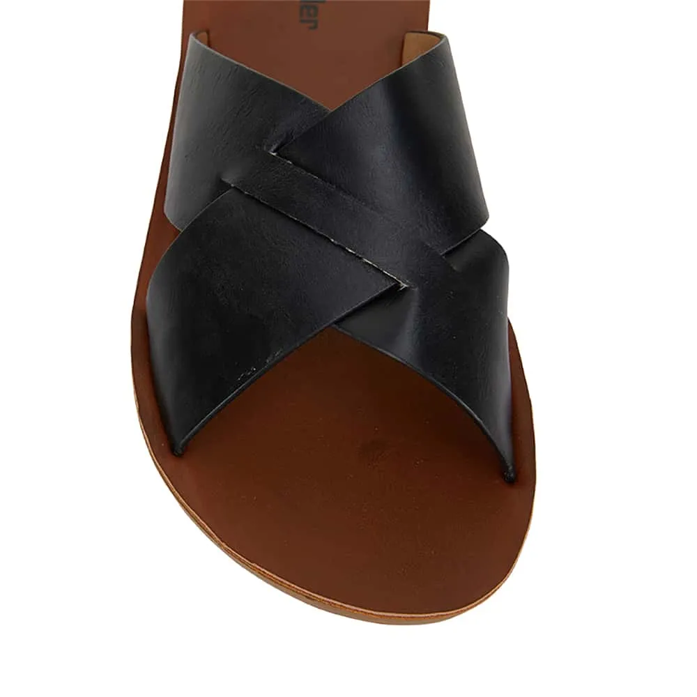 Gizmo Sandal in Black Smooth