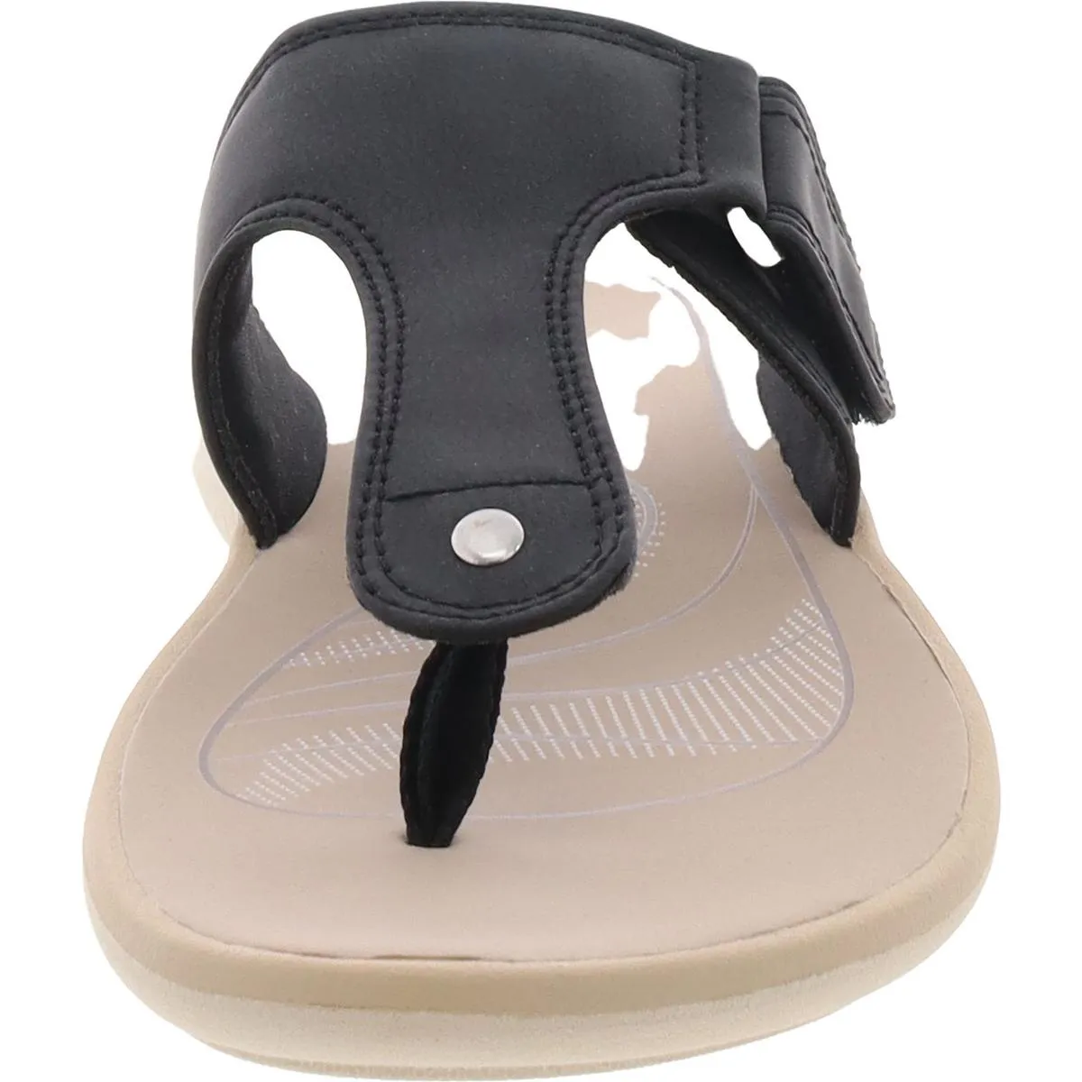 Glide Walk Womens Strappy Faux Leather Thong Sandals