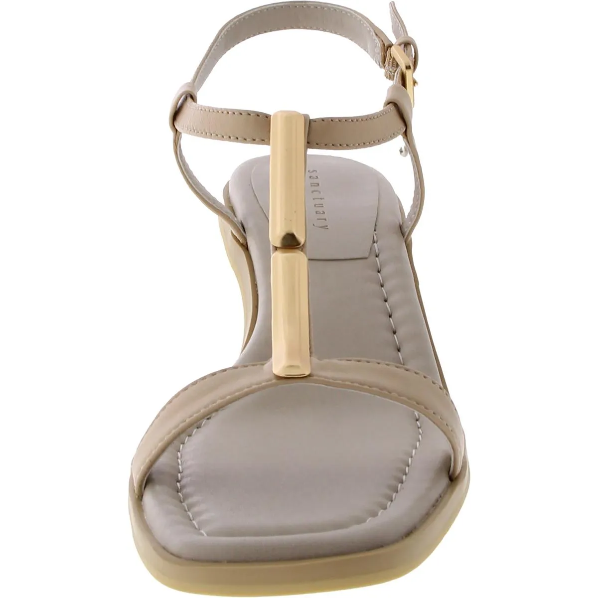 Glow Womens Faux Leather Embellished Kitten Heels