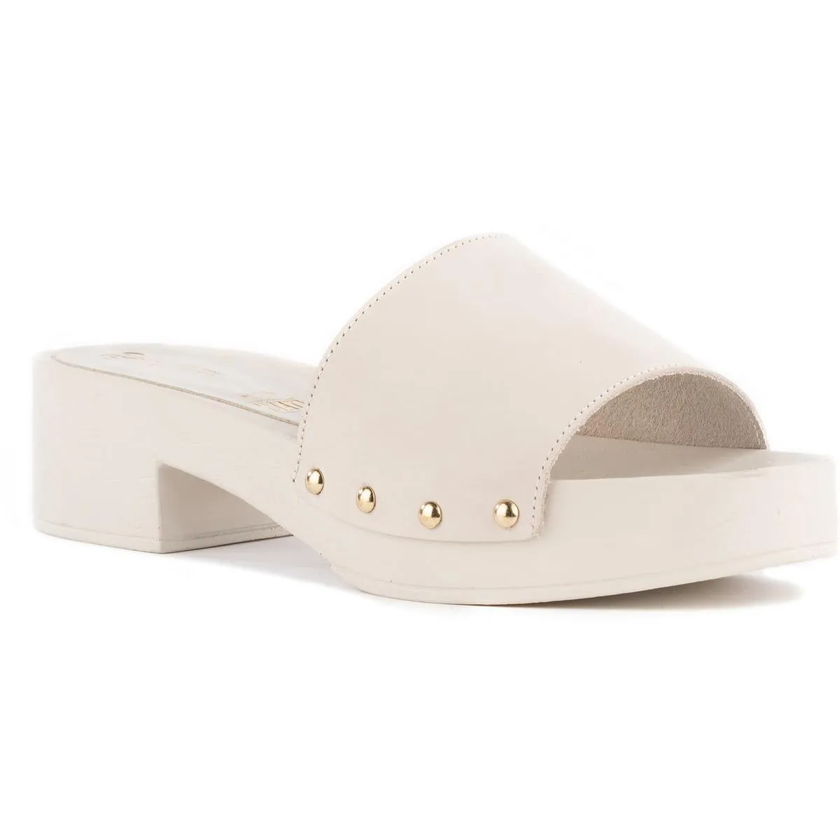 Good Spirits Womens Leather Snake Print Slide Sandals