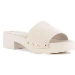 Good Spirits Womens Leather Snake Print Slide Sandals