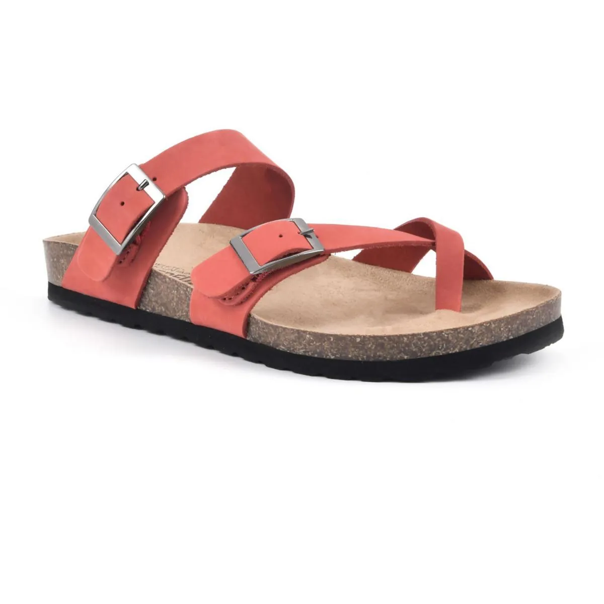 Gracie Womens Leather Flat Footbed Sandals