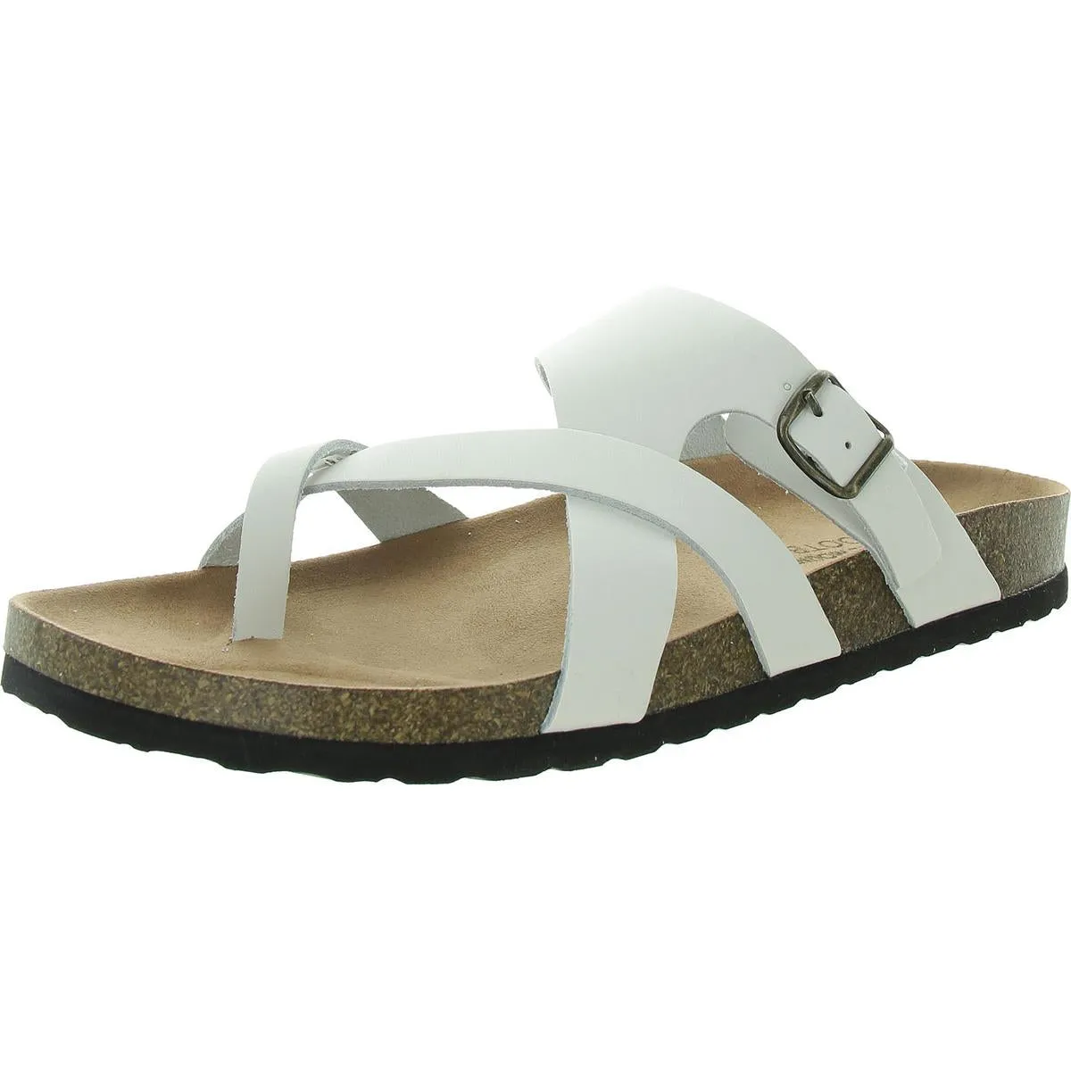Graph Womens Strappy Manmade Slide Sandals