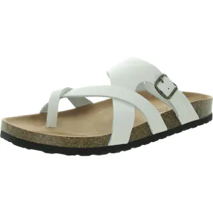 Graph Womens Strappy Manmade Slide Sandals