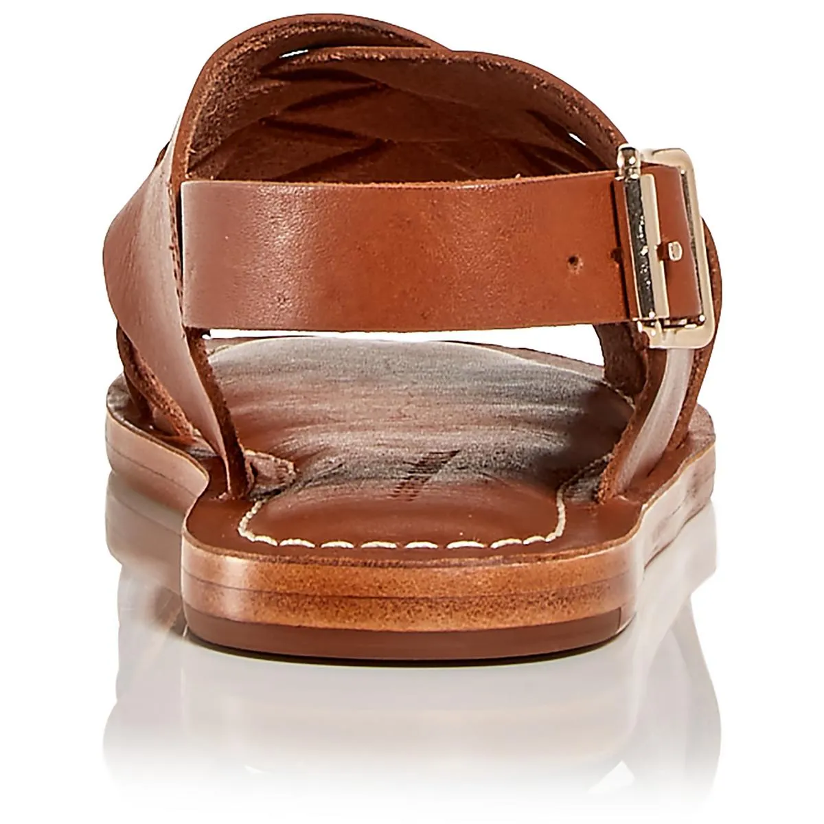 Grayson Womens Leather Peep-Toe Slingback Sandals