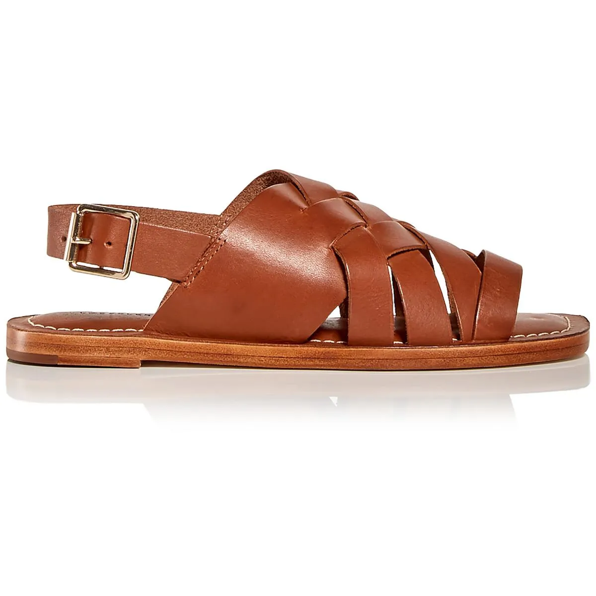 Grayson Womens Leather Peep-Toe Slingback Sandals