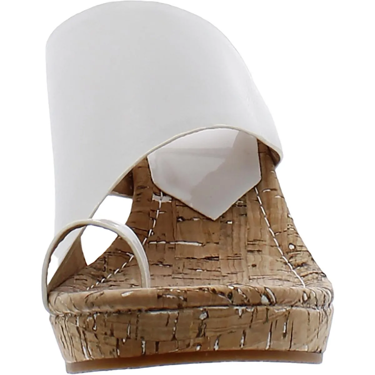 GYER2 Womens Faux Leather Slip On Wedge Sandals