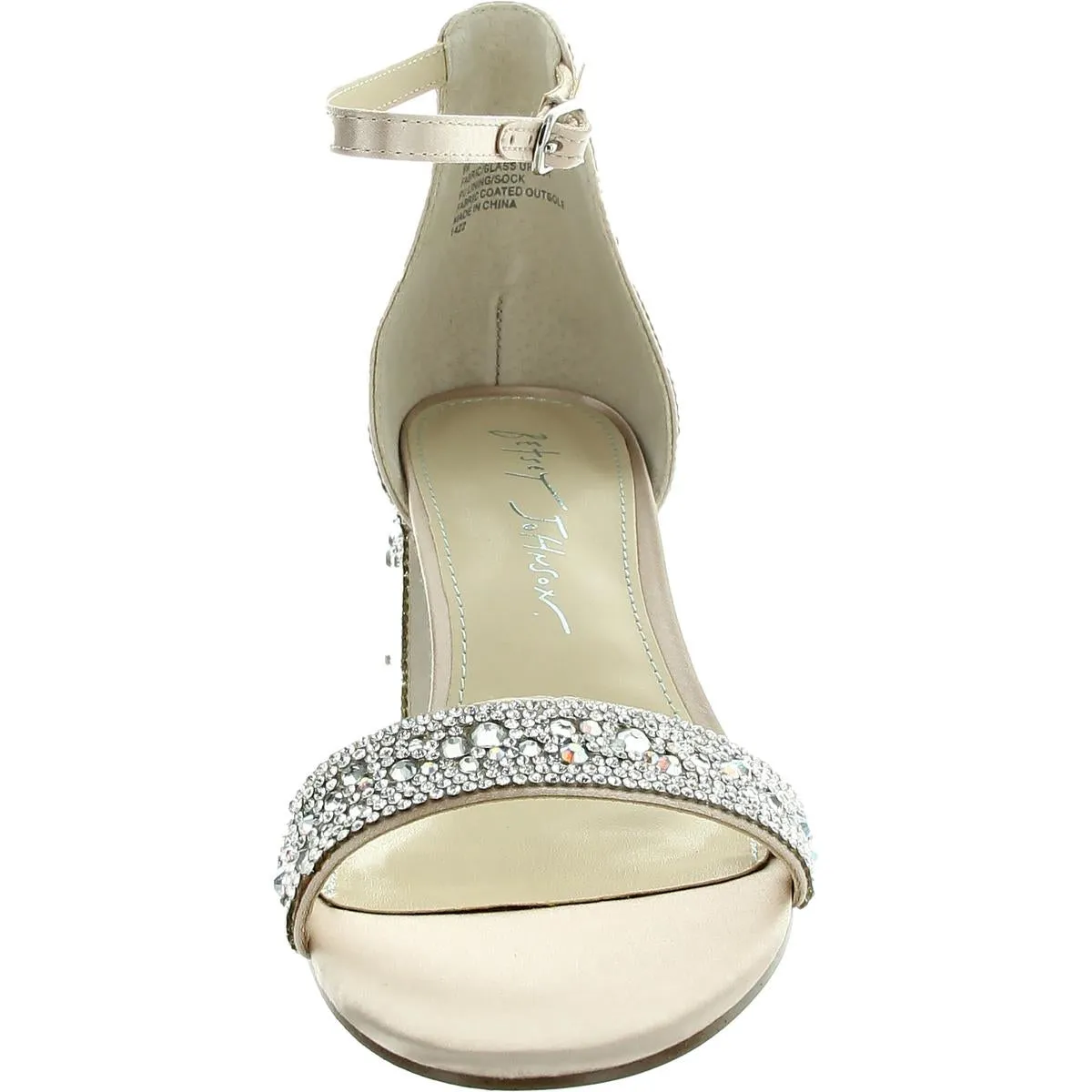 Hale Womens Embellished Satin Block Heel