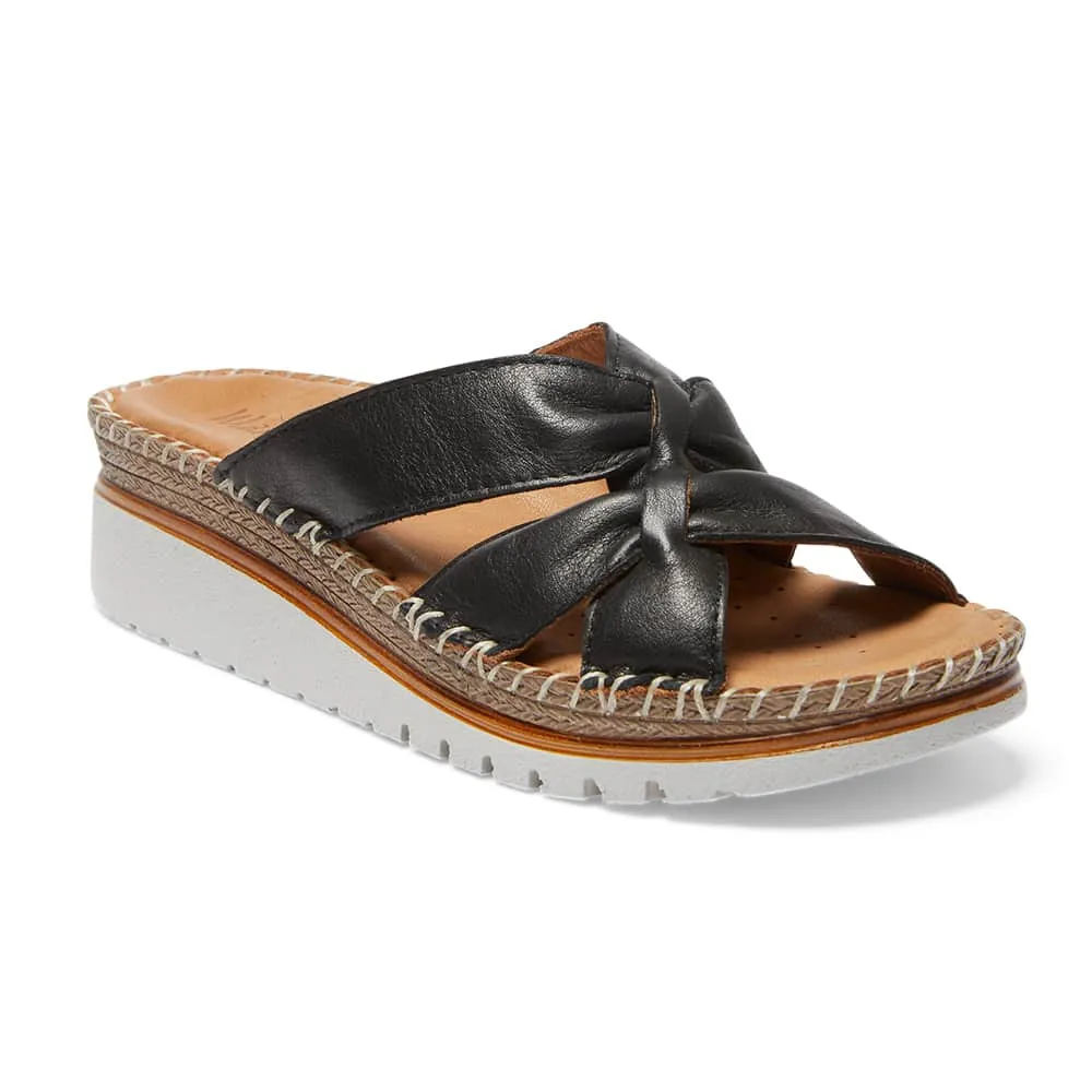 Hannah Slide in Black Leather