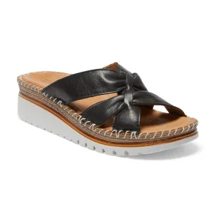 Hannah Slide in Black Leather