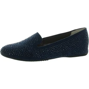 Hanuko Womens Embellished Faux Suede Fashion Loafers