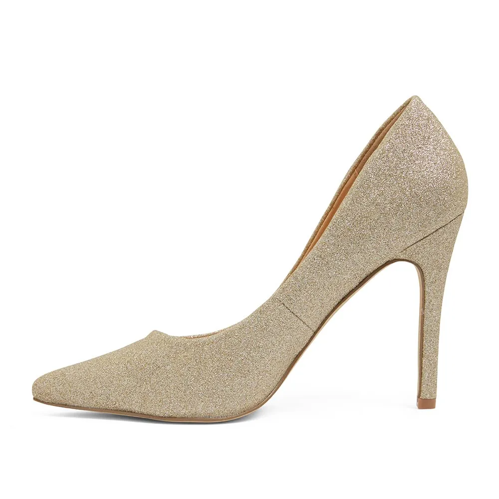 Harbour Heel in Gold Glitter
