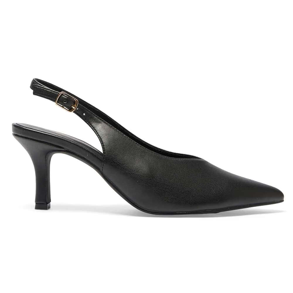 Harley Heel in Black Smooth