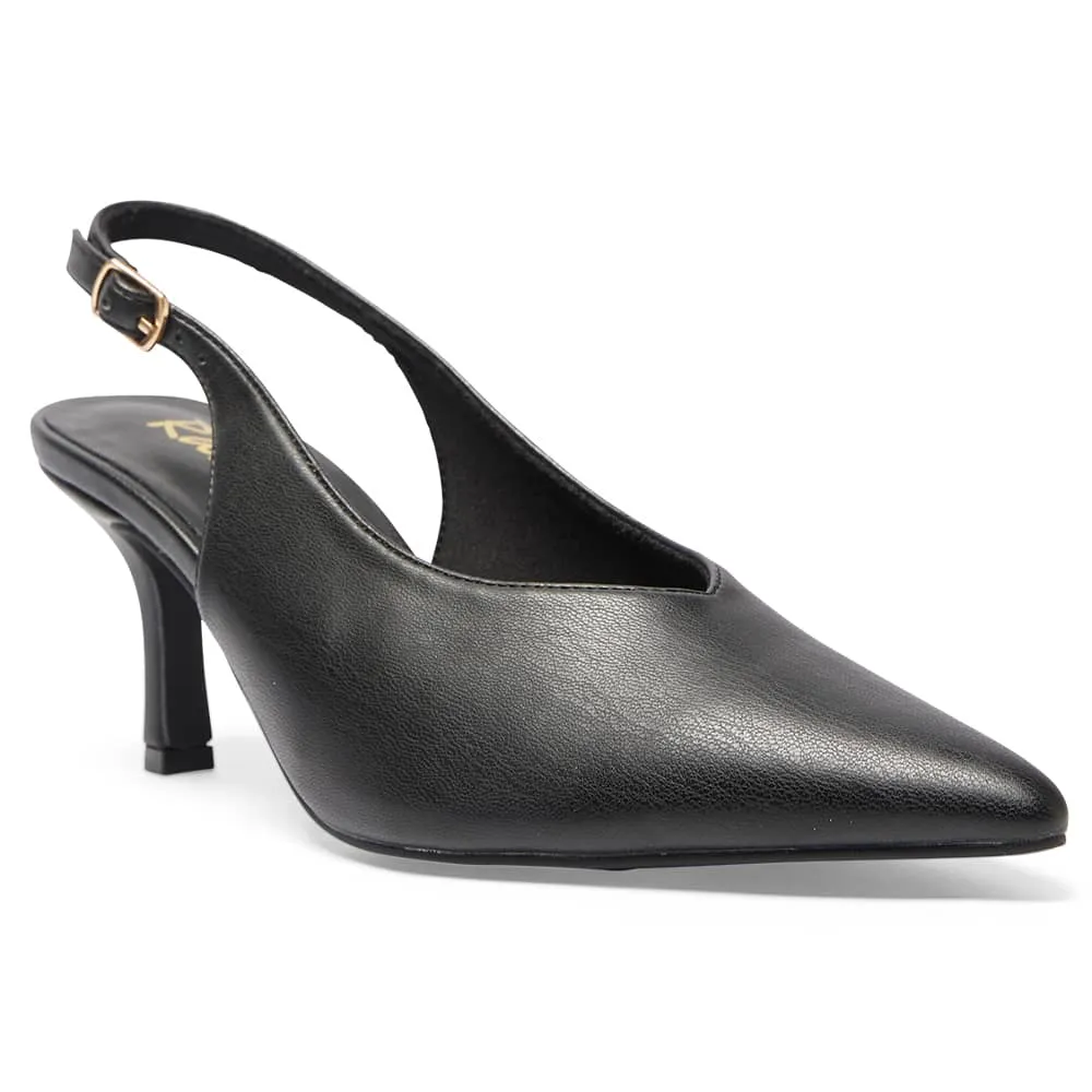 Harley Heel in Black Smooth