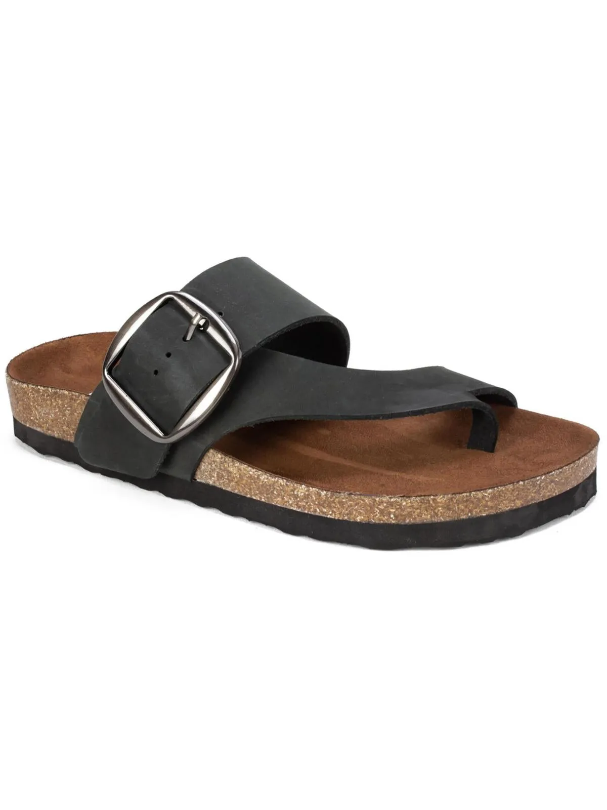 Harley Womens Buckle Slip On Footbed Sandals