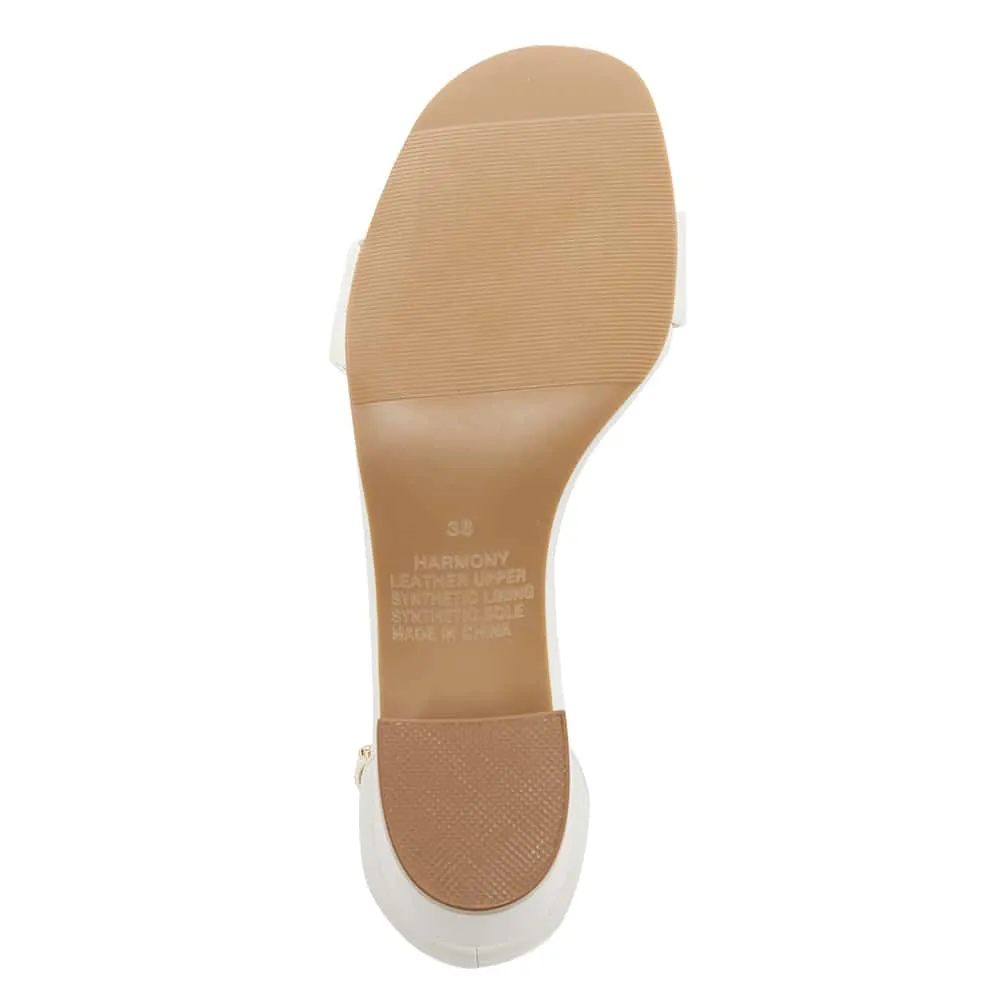 Harmony Heel in White Leather