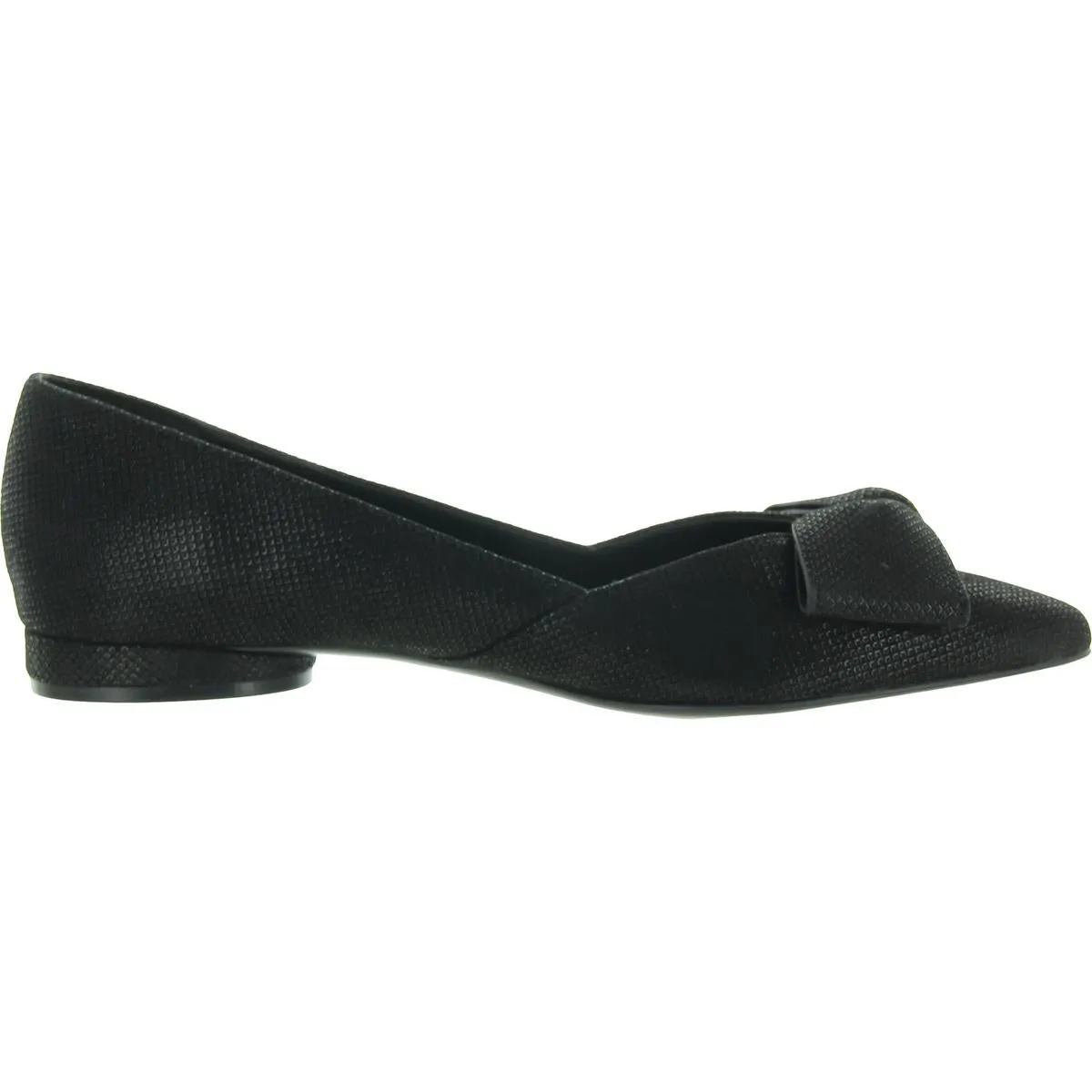 Havana Bow Womens Suede Shimmer Ballet Flats