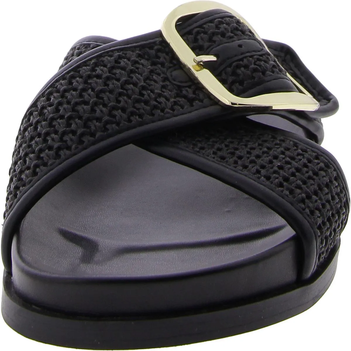 Hazia Womens Slip On Buckle Slide Sandals