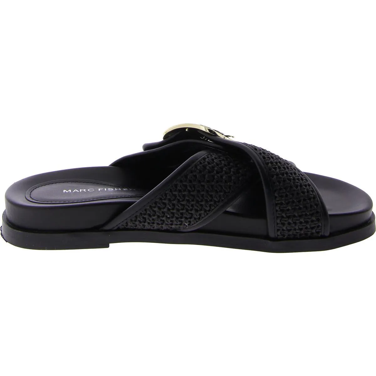Hazia Womens Slip On Buckle Slide Sandals