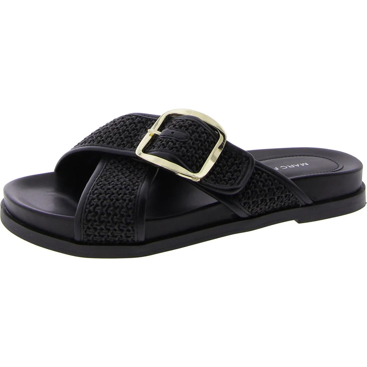 Hazia Womens Slip On Buckle Slide Sandals