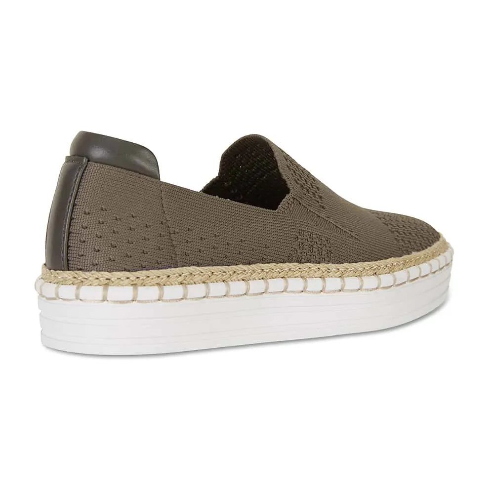 Heart Sneaker in Khaki Fabric